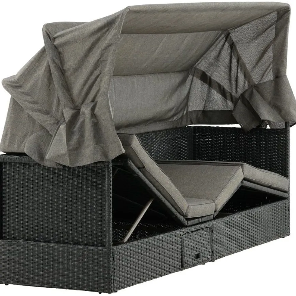 Aurinkovuode katoksella Nopy, harmaa/musta*Venture Home Clearance