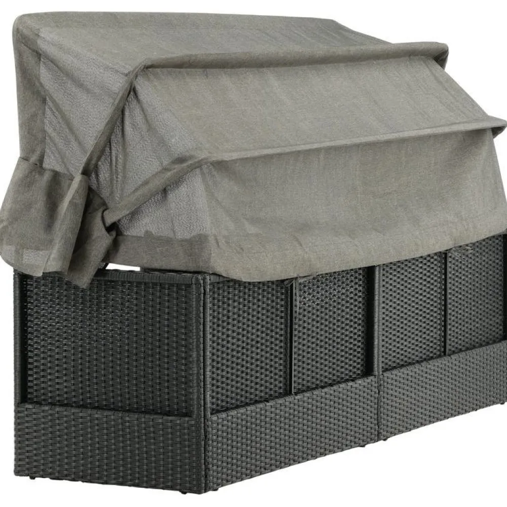 Aurinkovuode katoksella Nopy, harmaa/musta*Venture Home Clearance