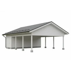 Autokatoksen runkopaketti, kahden auton avoin katos kylmällä varastolla, kerrosala 21 m²*Timburg Sale