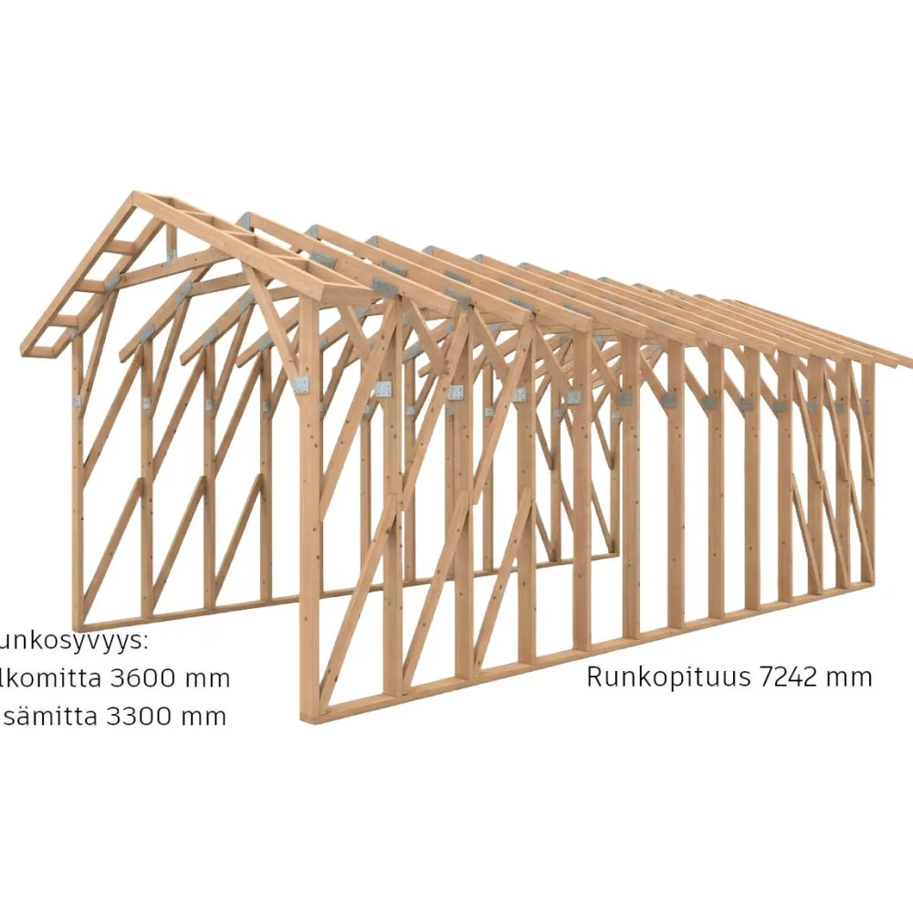 Discount Autokatoksen runkopaketti , alle 50 m², naulalevyrakenteinen Autokatokset