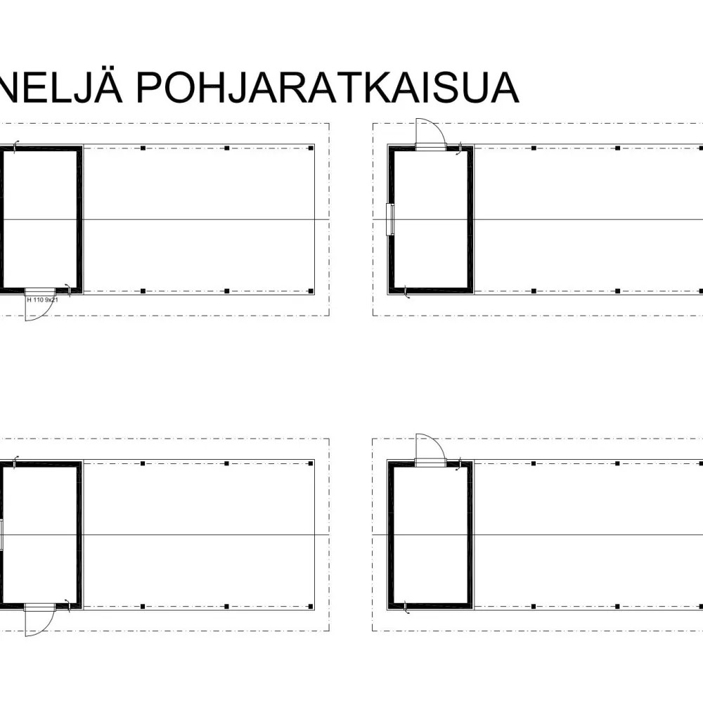 Autokatoksen runkopaketti , yhden auton avoin katos ja varasto, kerrosala 11 m² Autokatokset|Autotallit Yhdelle Autolle