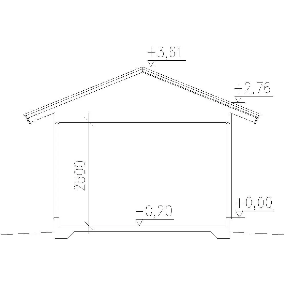 Autokatoksen runkopaketti, yhden auton seinällinen katos kylmällä varastolla, kerrosala 13 m²*Timburg Sale