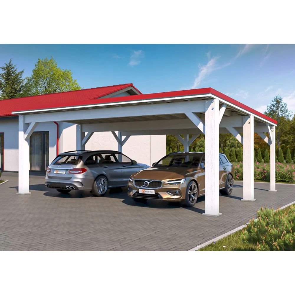 Sale Autokatos Ralf 42m2, kantavuus 250 kg/m² Autokatokset|Autotallit Kahdelle Autolle