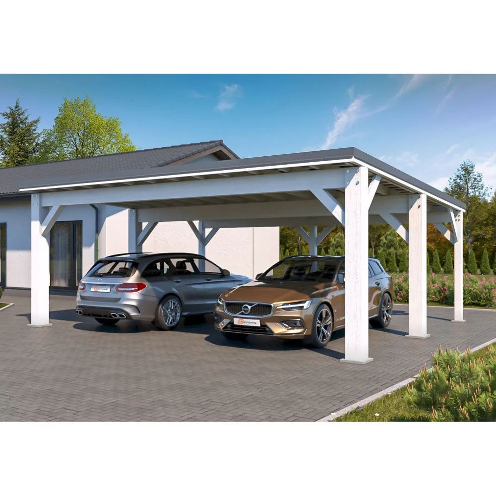 Sale Autokatos Ralf 42m2, kantavuus 250 kg/m² Autokatokset|Autotallit Kahdelle Autolle