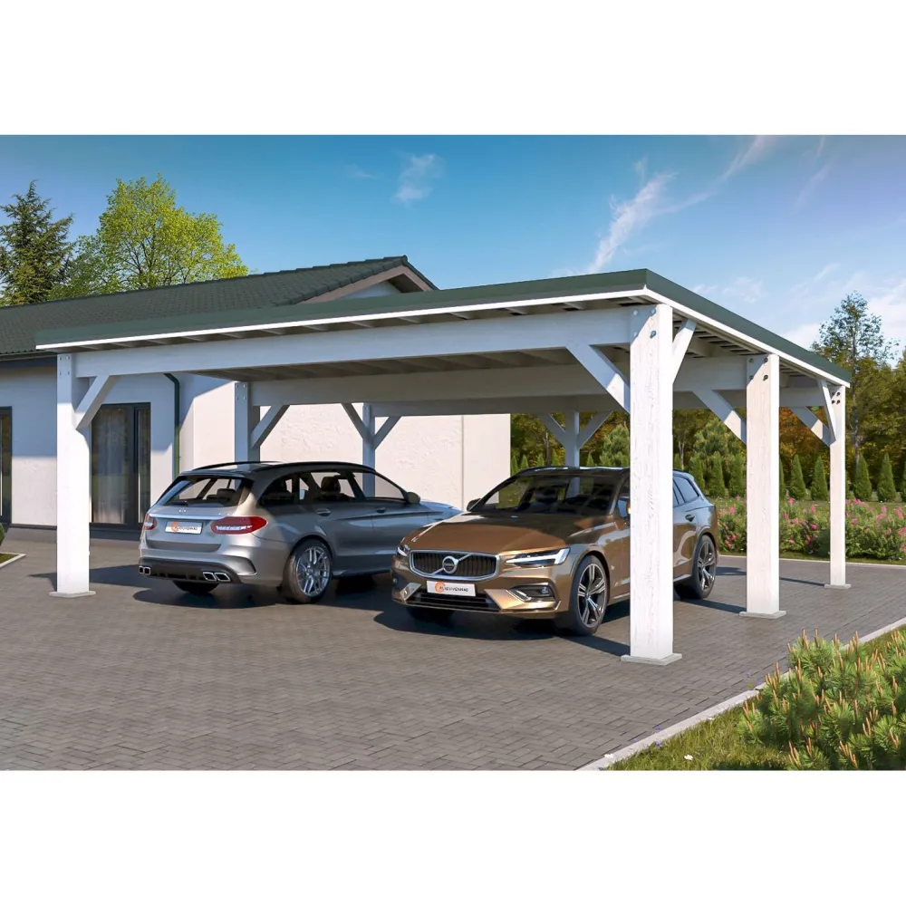 Sale Autokatos Ralf 42m2, kantavuus 250 kg/m² Autokatokset|Autotallit Kahdelle Autolle