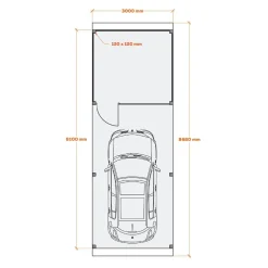 Sale Autokatos Ralf 42m2, kantavuus 250 kg/m² Autokatokset|Autotallit Kahdelle Autolle