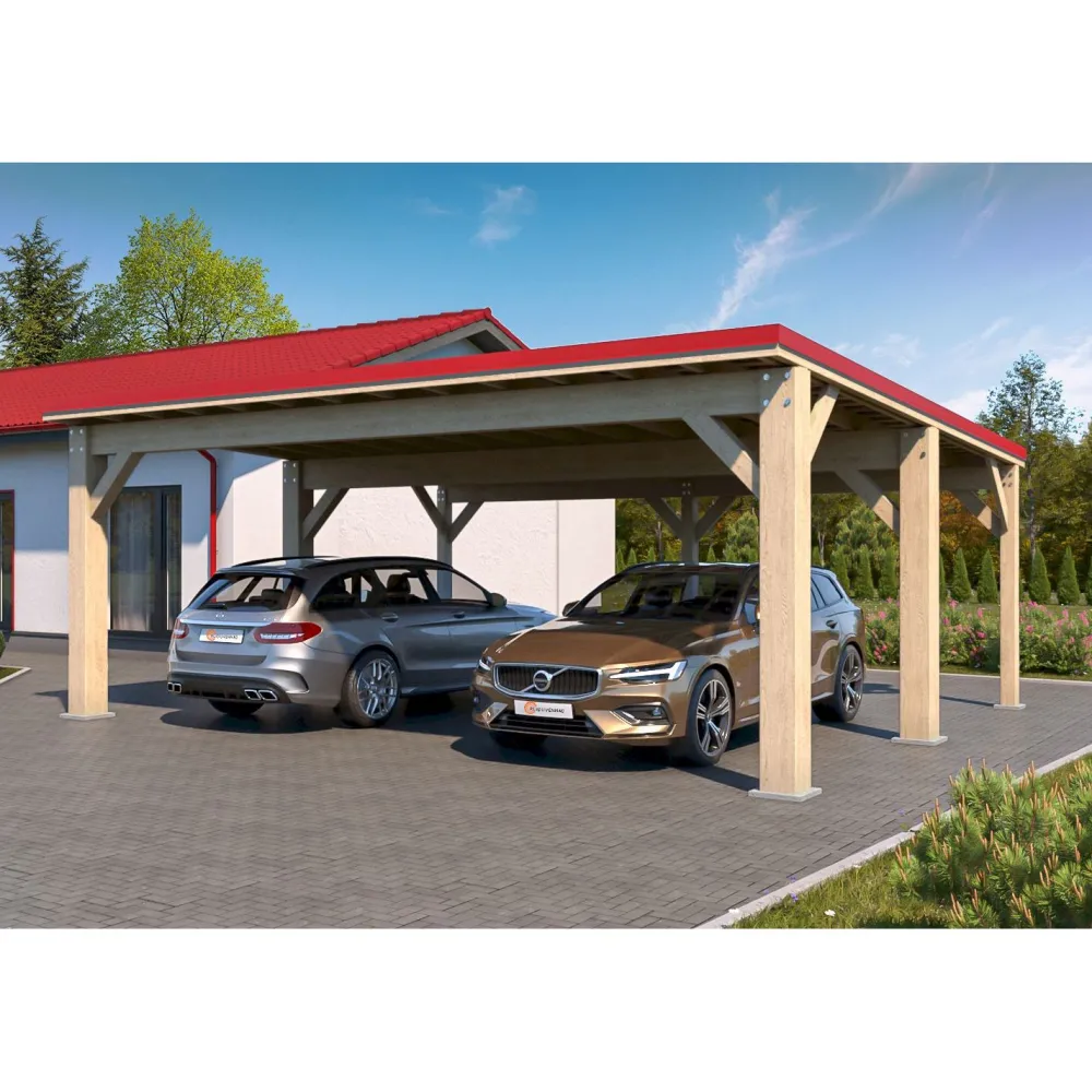 Sale Autokatos Ralf 42m2, kantavuus 250 kg/m² Autokatokset|Autotallit Kahdelle Autolle