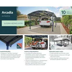 Autokatos Arcadia, harmaa, eri kokoja*Palram-Canopia New