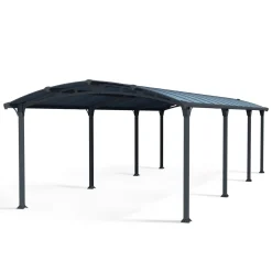 Autokatos Arcadia, kahdelle autolle, metalli, tummanharmaa/harmaa, eri kokoja*Palram-Canopia Outlet