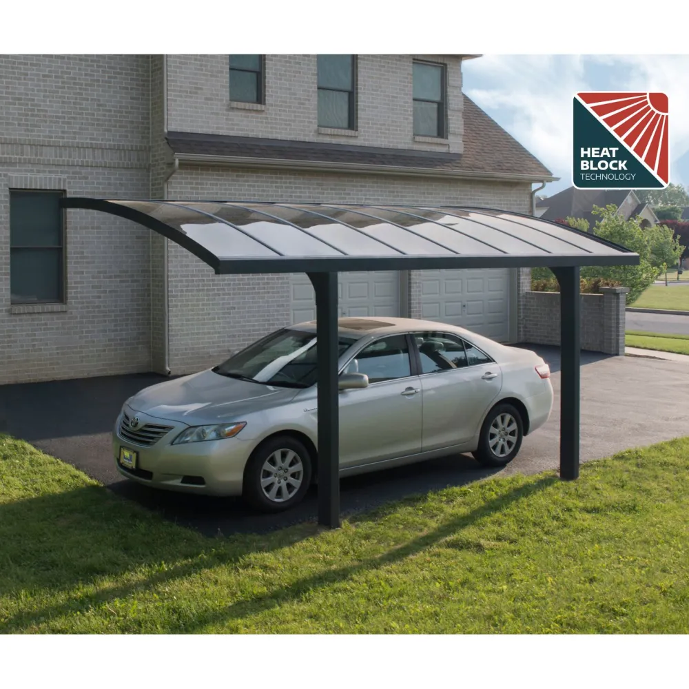 Autokatos Arizona Breeze, 13.8m², yhdelle autolle, tummanharmaa/harmaa*Palram-Canopia Hot