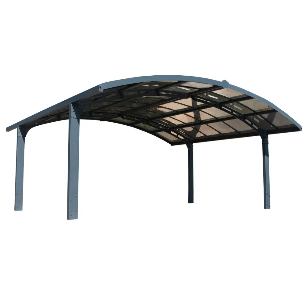 Discount Autokatos Arizona Breeze Wings&Arch, 26.9m², kahdelle autolle, tummanharmaa/harmaa Autotallit Ilman Rakennuslupaa|Autokatokset