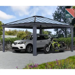 Outlet Autokatos Colorado, kahdelle autolle, metalli, tummanharmaa/harmaa, eri kokoja Autokatokset|Autotallit Kahdelle Autolle