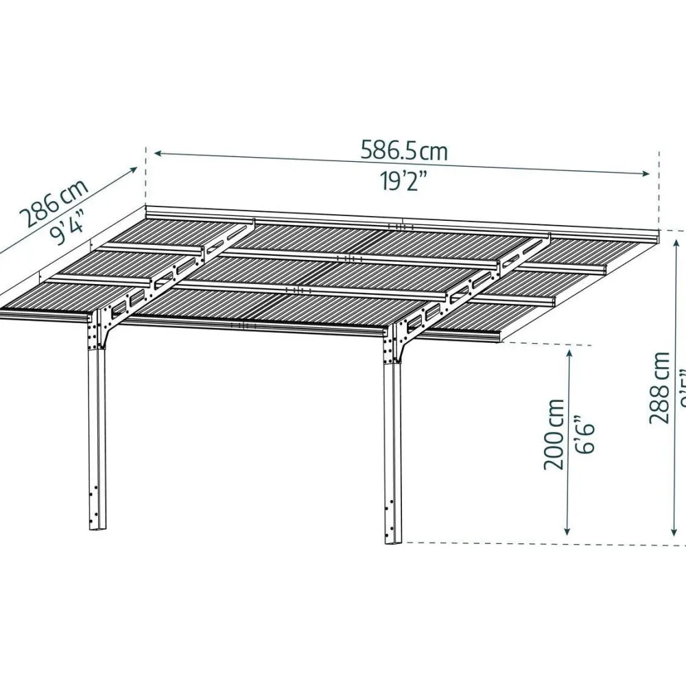 Autokatos Sydney Wave, 16.8m², musta*Palram-Canopia Hot