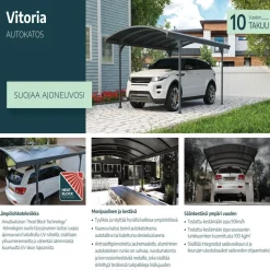 Best Autokatos Vitoria 5000 14,6 m² harmaa Autotallit Ilman Rakennuslupaa|Autokatokset