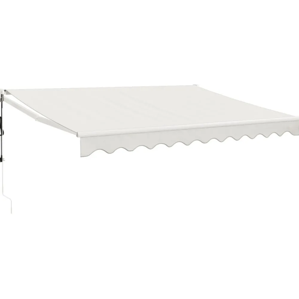 Automaattisesti sisäänkelattava markiisi kermanvalkoinen 3,5x2,5 m*FinePRICE Outlet