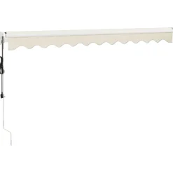 Automaattisesti sisäänkelattava markiisi kermanvalkoinen 3,5x2,5 m*FinePRICE Outlet