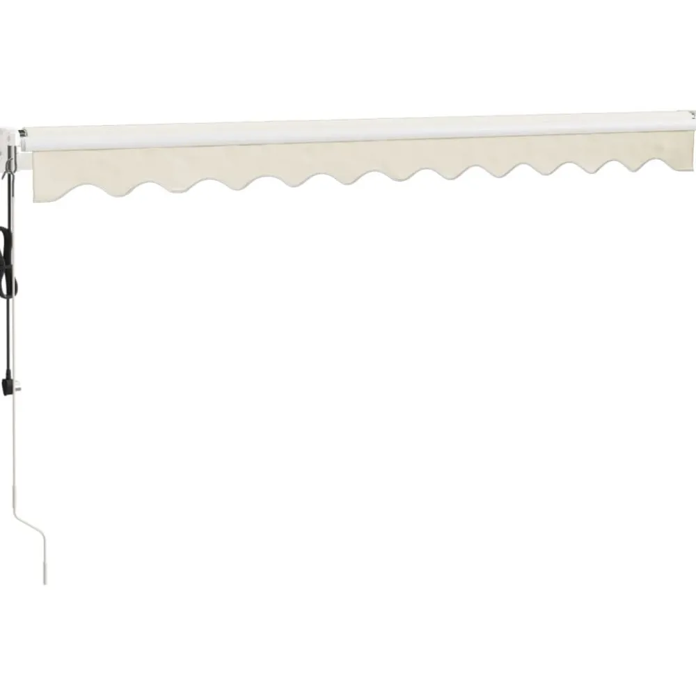 Automaattisesti sisäänkelattava markiisi kermanvalkoinen 3,5x2,5 m*FinePRICE Outlet