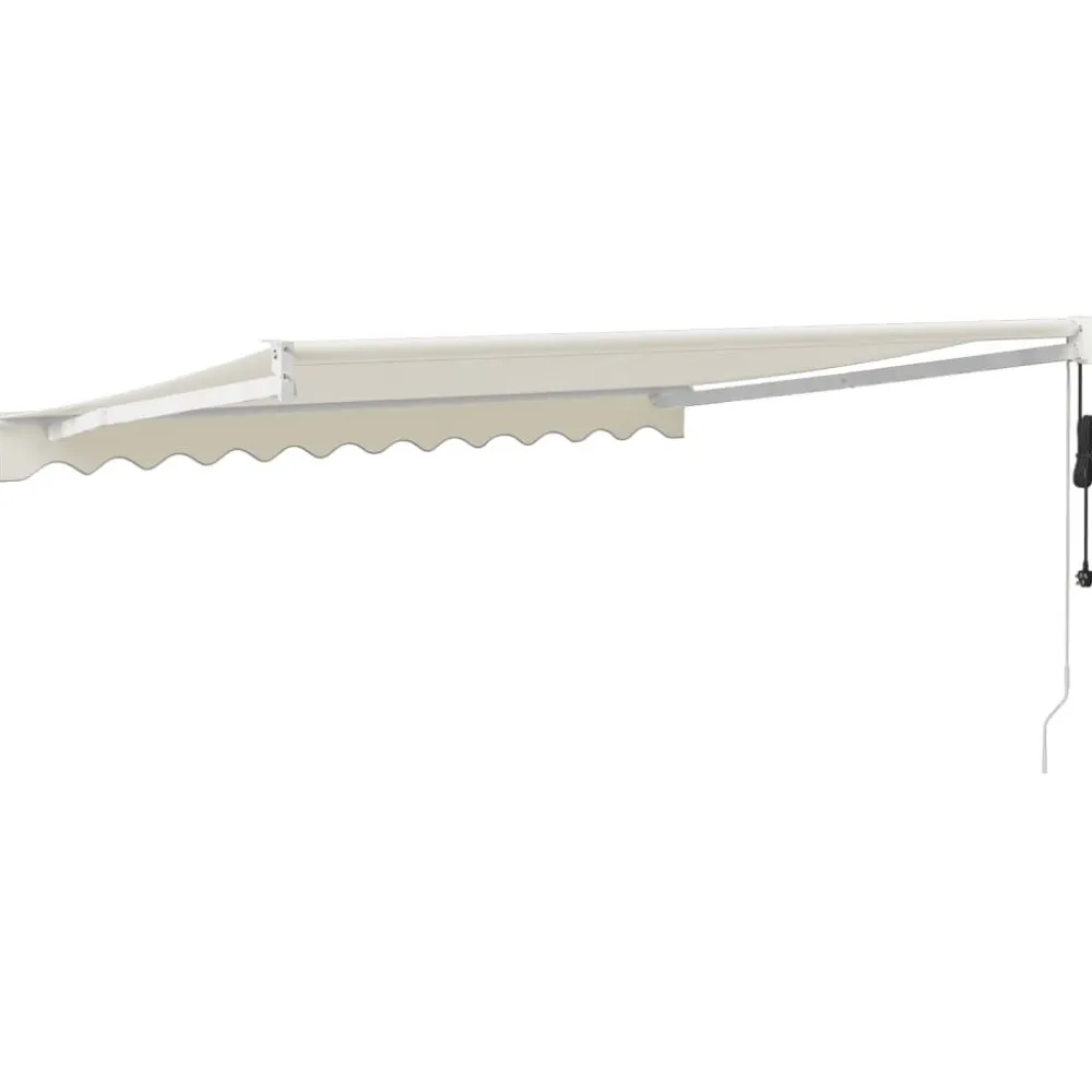 Automaattisesti sisäänkelattava markiisi kermanvalkoinen 3,5x2,5 m*FinePRICE Outlet