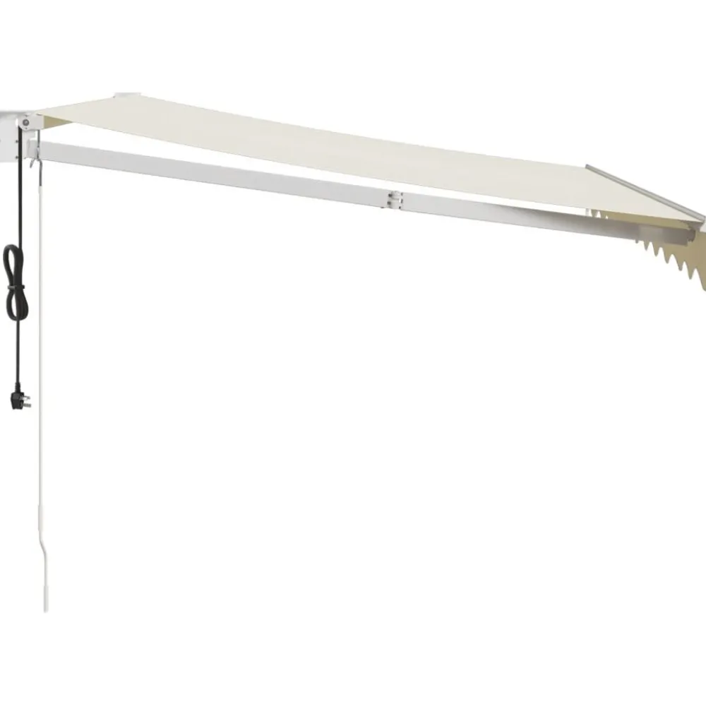 Automaattisesti sisäänkelattava markiisi kermanvalkoinen 3,5x2,5 m*FinePRICE Outlet