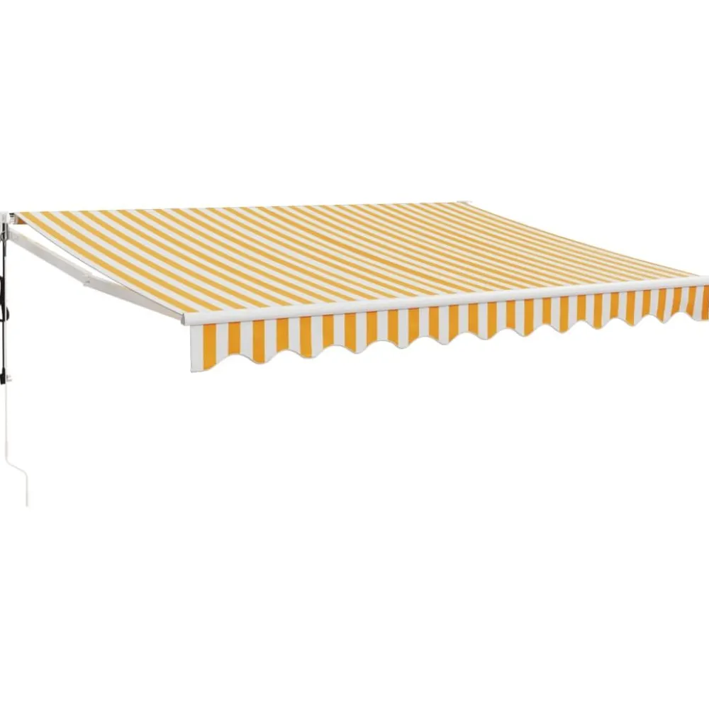 Automaattisesti sisäänkelattava markiisi keltavalkoinen 3x2,5 m*FinePRICE Sale