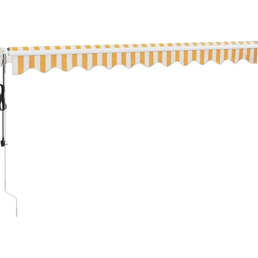 Automaattisesti sisäänkelattava markiisi keltavalkoinen 3x2,5 m*FinePRICE Sale