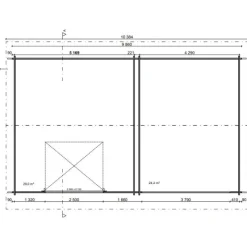 Discount Autotalli ja autokatos AT30KL, 29.9m² + 24m² Autotallit Kahdelle Autolle