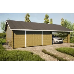 Discount Autotalli ja autokatos AT30KL, 29.9m² + 24m² Autotallit Kahdelle Autolle