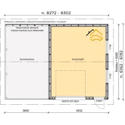 Autotalli ja -katos C1, 31m² Autotallit Kahdelle Autolle