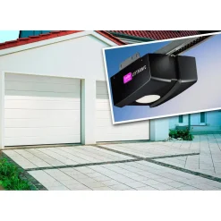 New Autotallin nosto-ovi Nordic 2500x2250mm vaakauritettu + avaaja Liftronic 500 valkoinen Autotallinovet|Autotallinovet