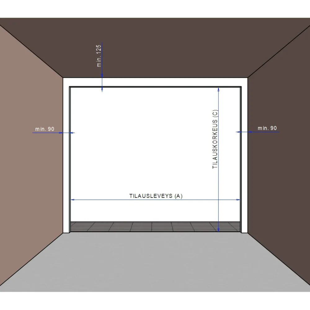 Autotallin nosto-ovipaketti Nordic 2375x2125mm vaakauritettu + avaaja Liftronic 500 valkoinen*Isomatic Hot