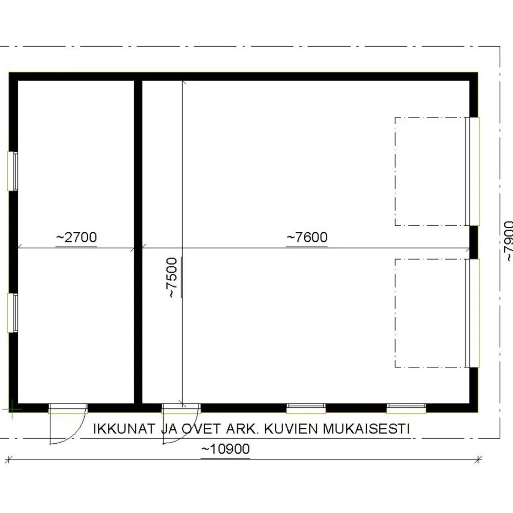 Autotallin runkopaketti , kahden auton talli ja varasto, kerrosala 86 m²*Timburg Sale