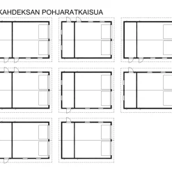 Outlet Autotallin runkopaketti , kahden auton talli ja varasto, kerrosala 61 m² Autotallien Runkopaketit|Autotallit Kahdelle Autolle