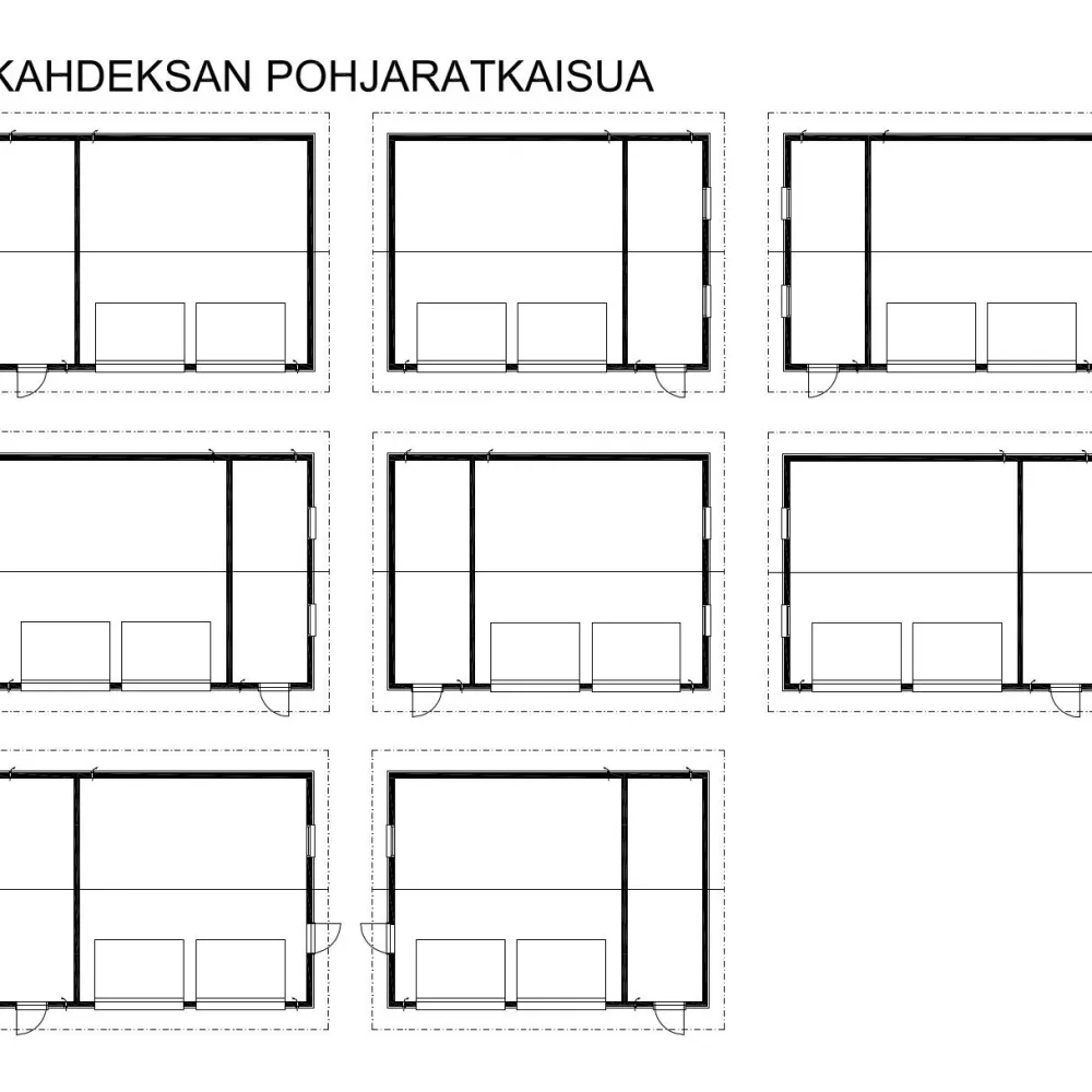 Clearance Autotallin runkopaketti , kahden auton talli ja varasto, sivusta ajettava, kerrosala 61 m² Autotallien Runkopaketit|Autotallit Kahdelle Autolle