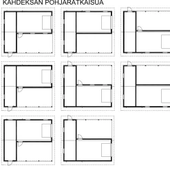 Hot Autotallin runkopaketti , yhden auton talli + yhden auton katos ja varasto, sivusta ajettava, kerrosala 48 m² Autotallit Yhdelle Autolle|Autotallien Runkopaketit