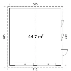 Autotalli Andre nosto-ovella 44,7 m²*Palmako Discount