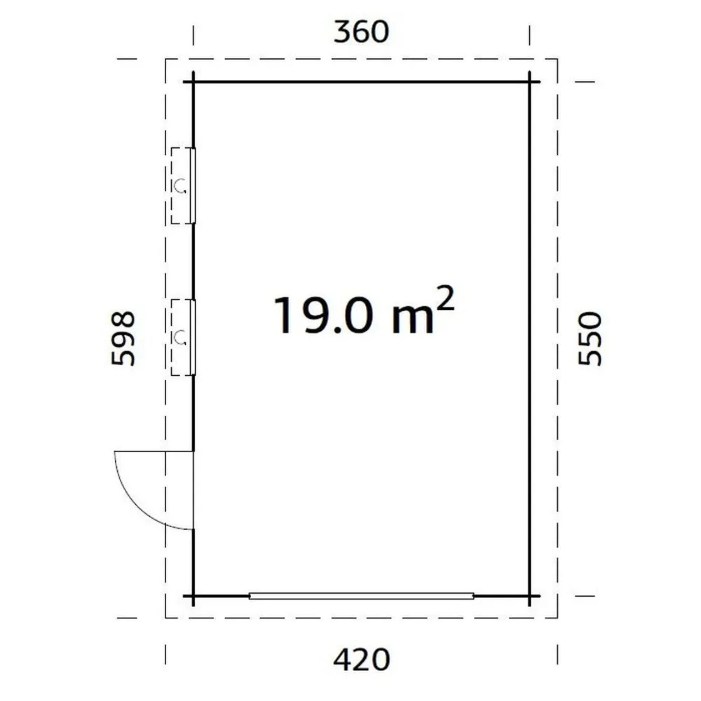 Clearance Autotalli Rasmus, ilman ovea, 19m² FR44-3857-7 Autotallit Ilman Rakennuslupaa