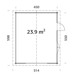 Autotalli Roger, ilman ovea, 23,9m² FR44-4757*Palmako Sale