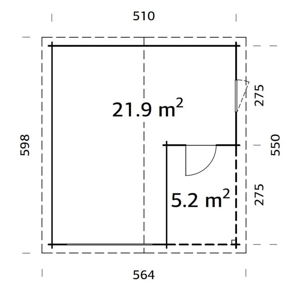 Autotalli Roger ilman ovea 21,9+5,2 m²*Palmako New