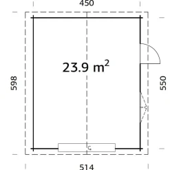 Autotalli Roger, nosto-ovella, 23,9m² FR44-4757-4*Palmako Discount