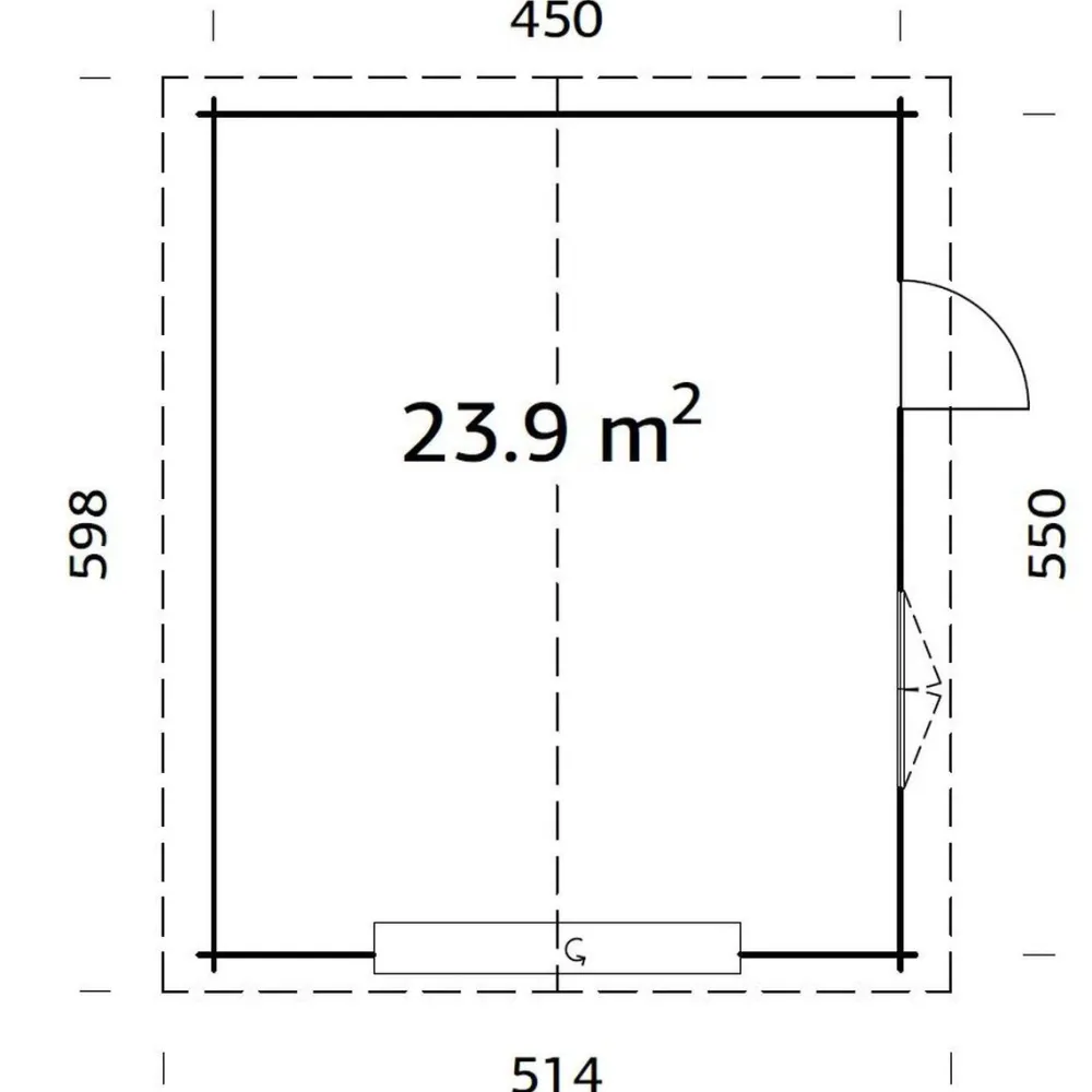 Autotalli Roger, nosto-ovella, 23,9m² FR44-4757-4*Palmako Discount