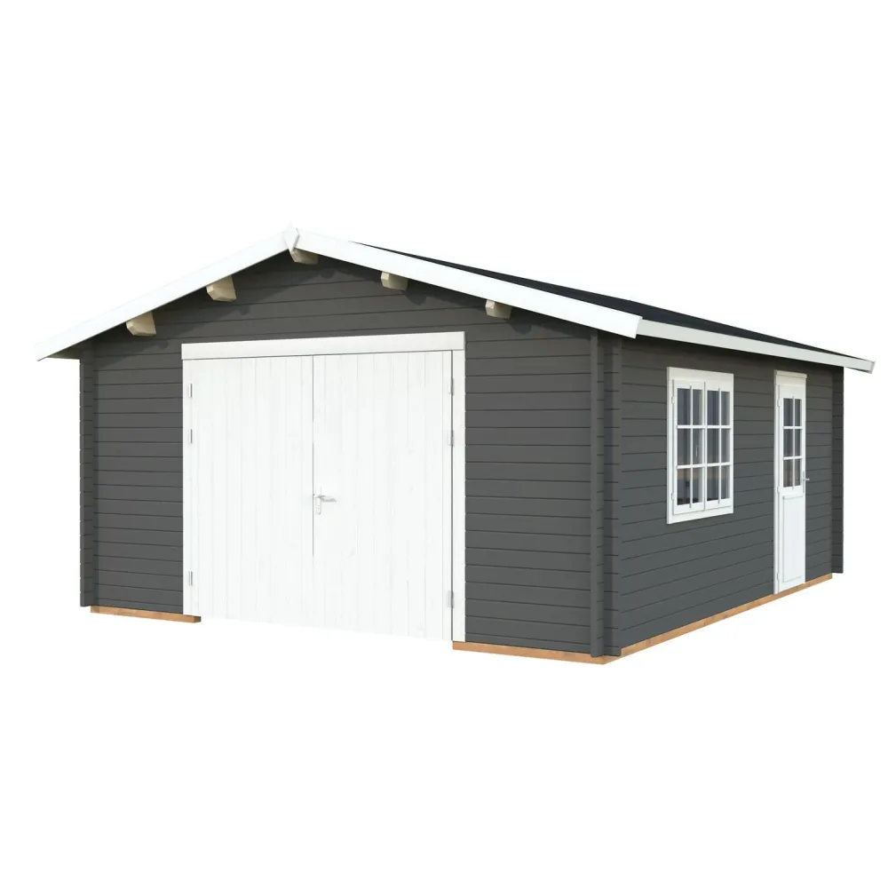 Autotalli Roger, puuovella, 23,9m² FR44-4757-3*Palmako Discount