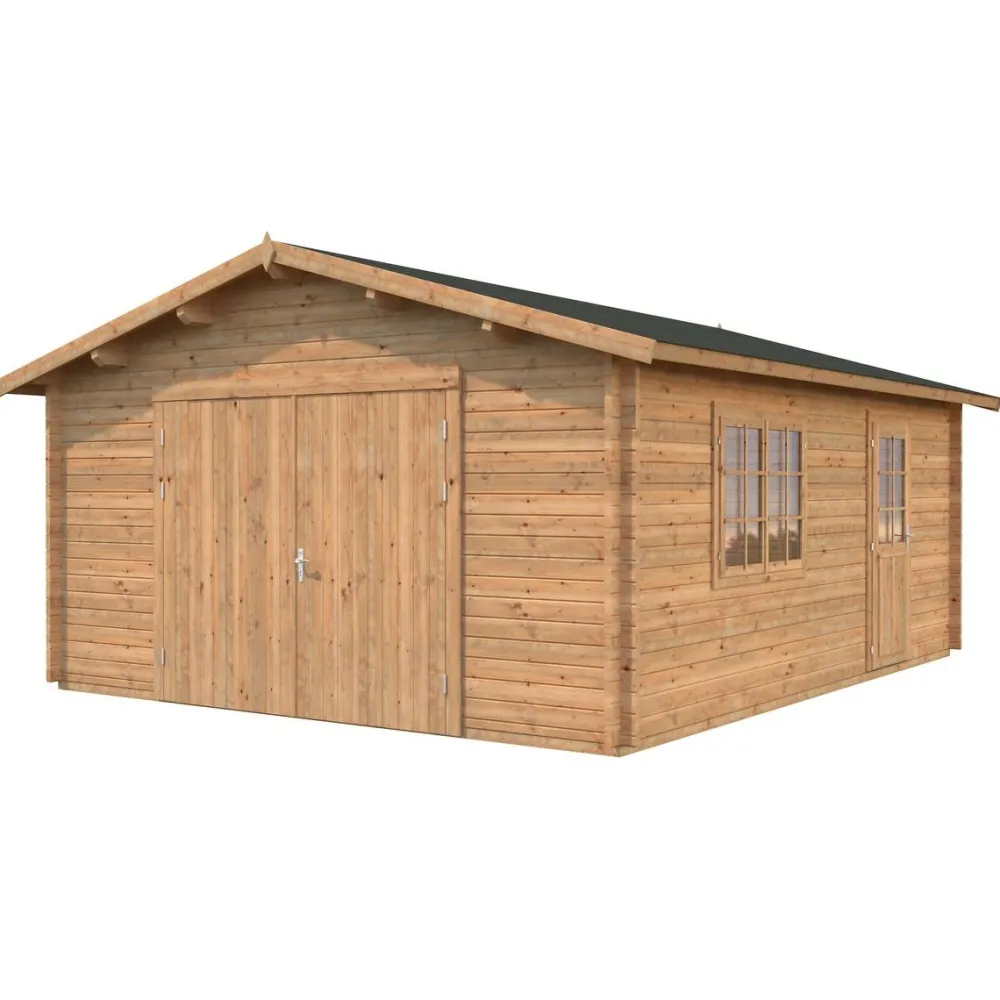 Autotalli Roger, puuovella, 23,9m² FR44-4757-3*Palmako Discount