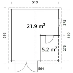 Autotalli Roger puuovella 21,9+5,2 m²*Palmako Sale