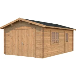 Autotalli Roger, puuovella, 19m² FR44-3857*Palmako Discount