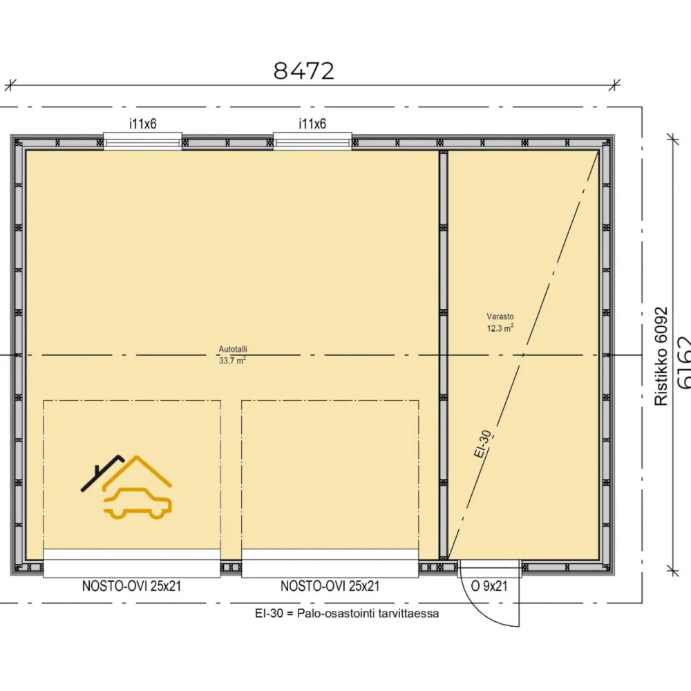 Discount Autotalli A4, 53m² Autotallit Kahdelle Autolle