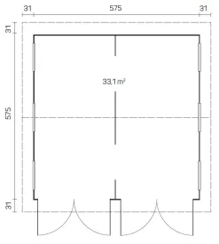 Clearance Autotalli Kotka, 33.1m² Autotallit Kahdelle Autolle