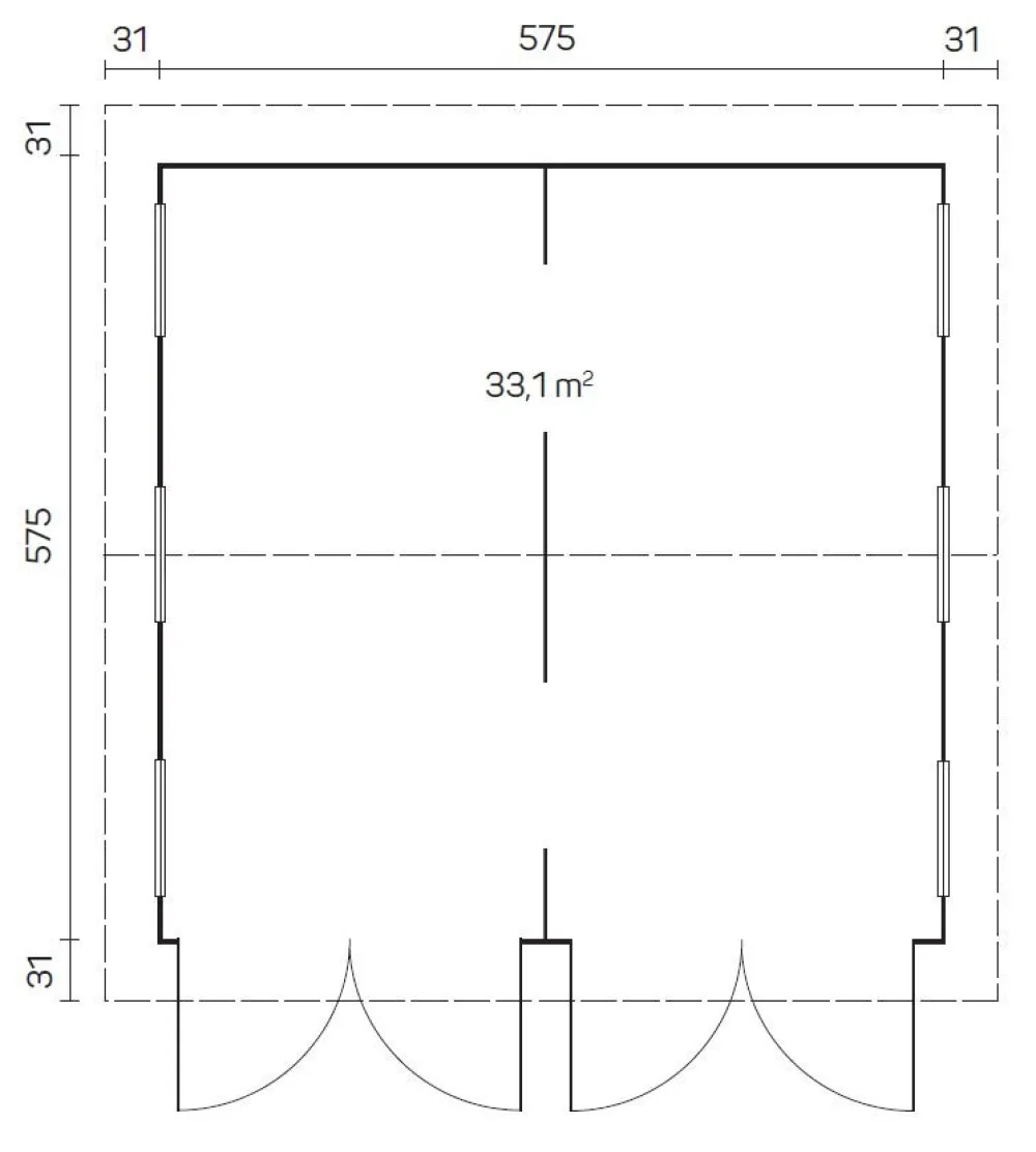 Clearance Autotalli Kotka, 33.1m² Autotallit Kahdelle Autolle
