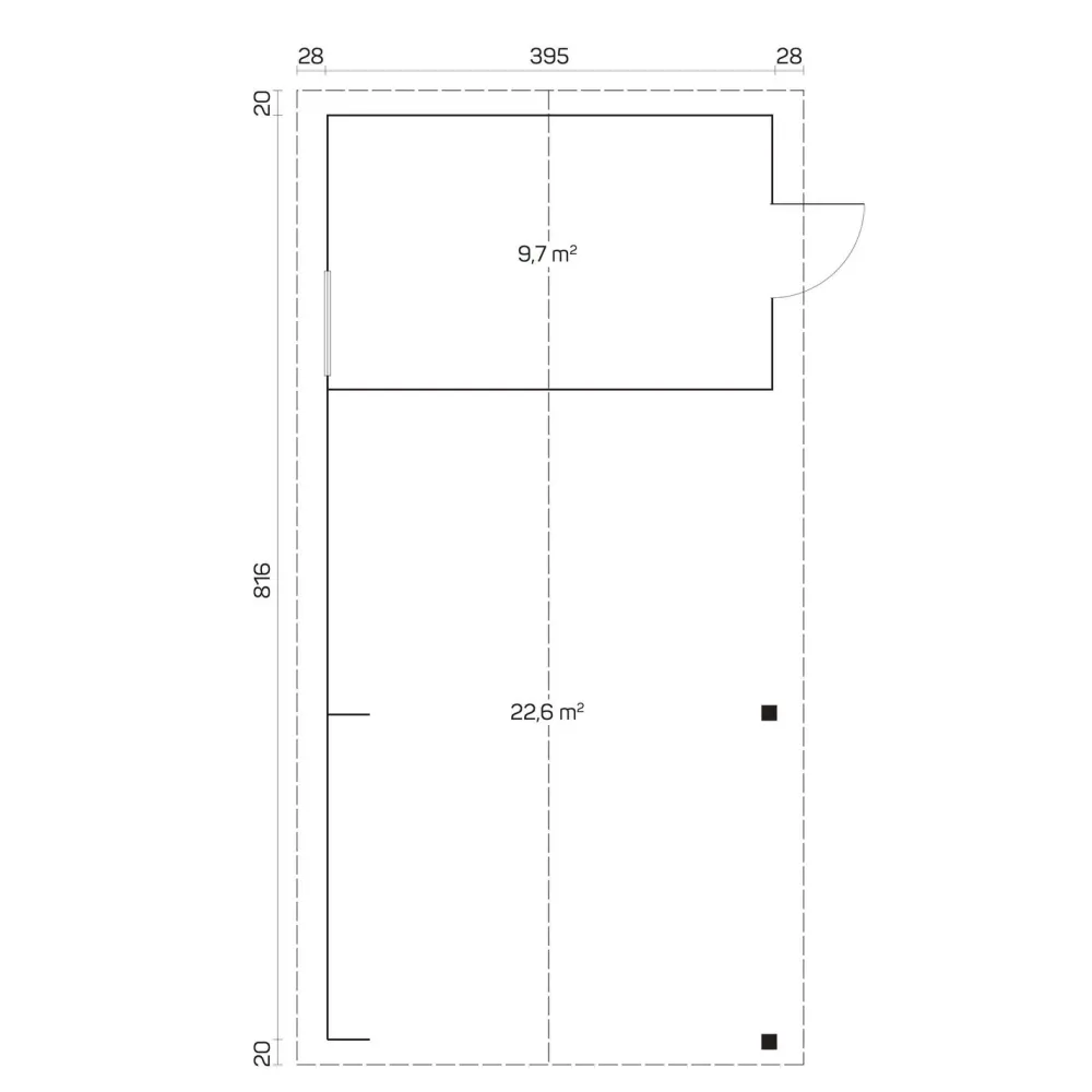 Autotalli Rauma, 9.7 + 22.6m² Autotallit Yhdelle Autolle