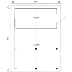 Autotalli Vaasa, 14 + 32.9m²*Tene Outlet