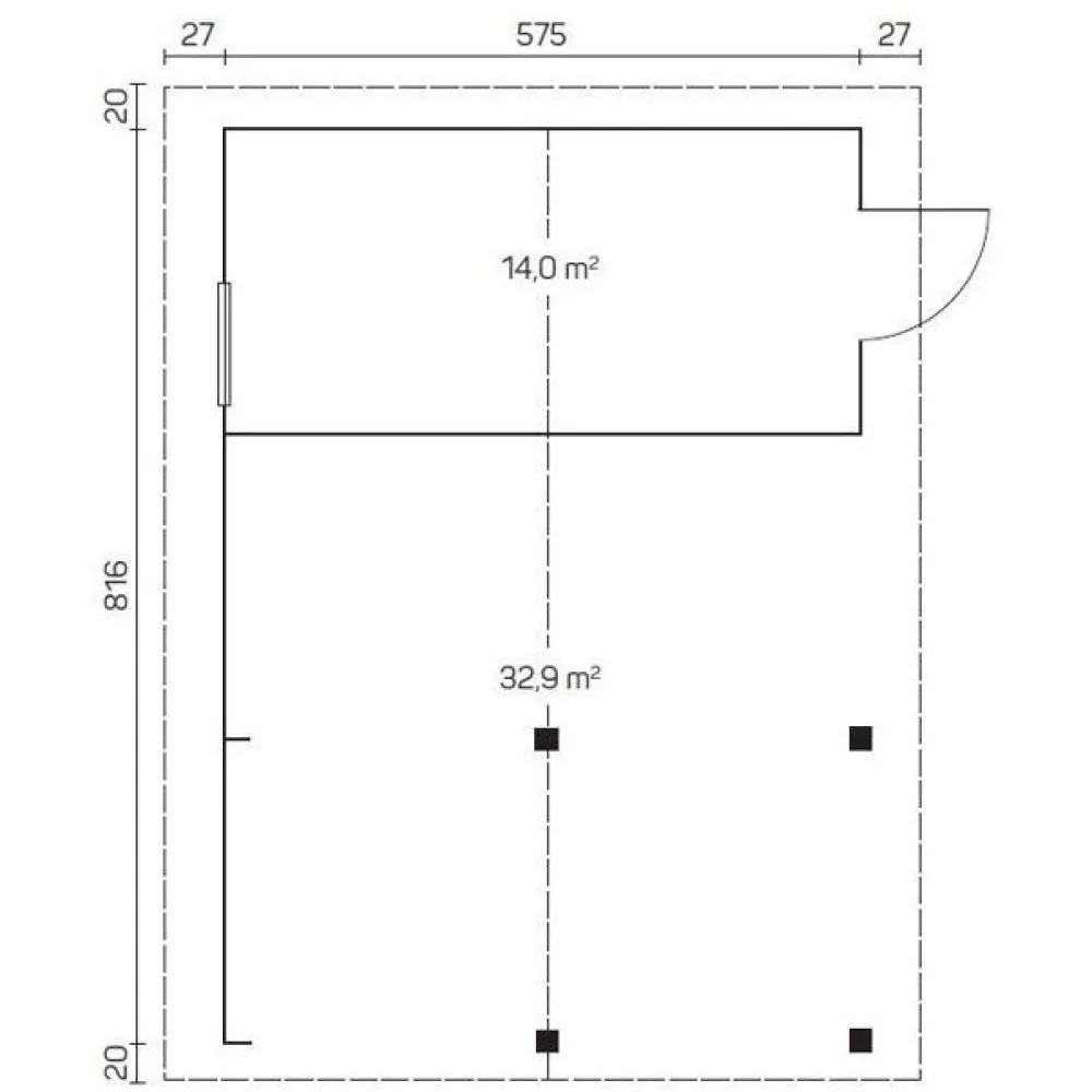 Autotalli Vaasa, 14 + 32.9m²*Tene Outlet